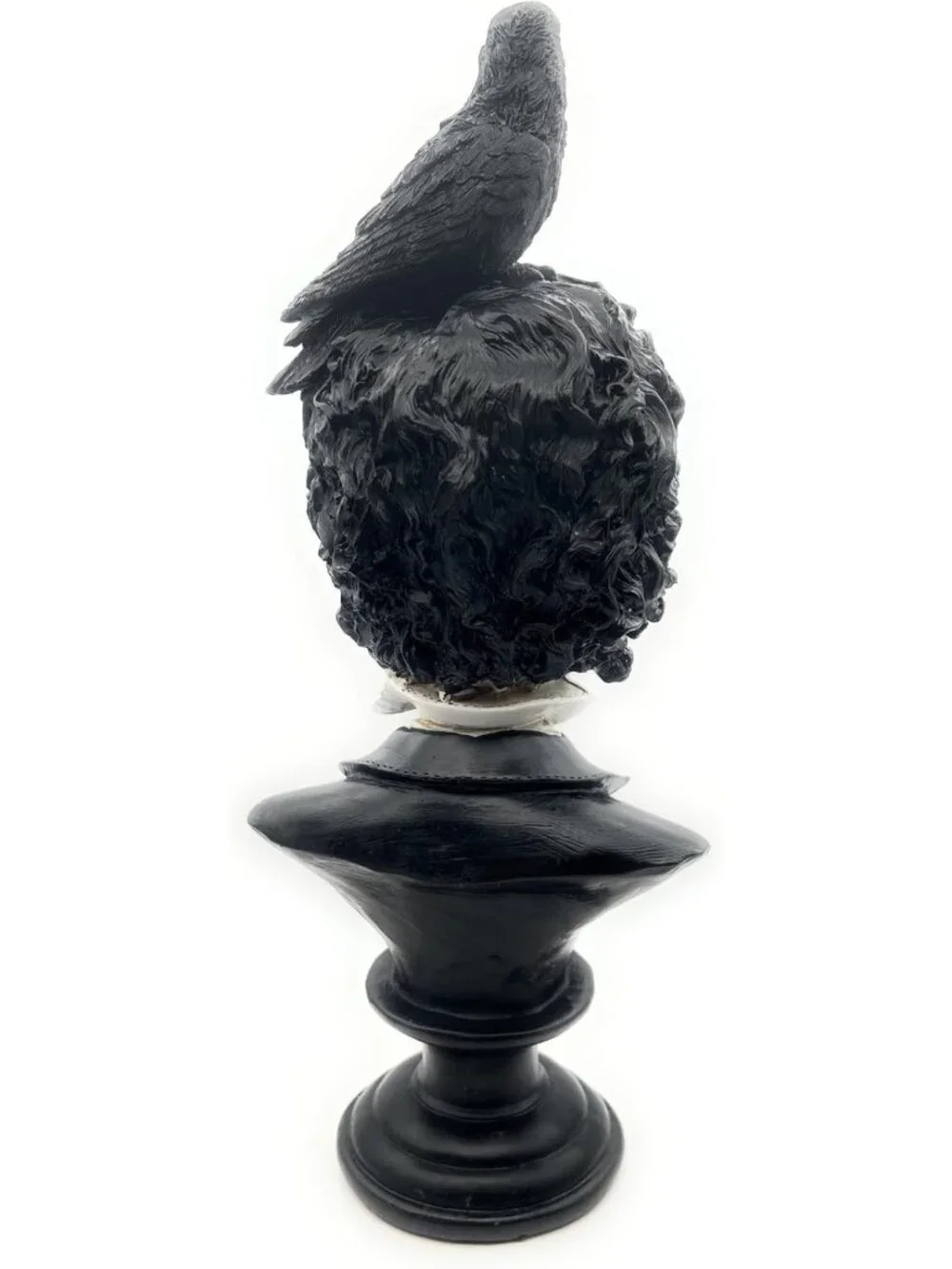Gothic Edgar Allan Poe Bust Statue - Raven Figurine for Literary & Victorian